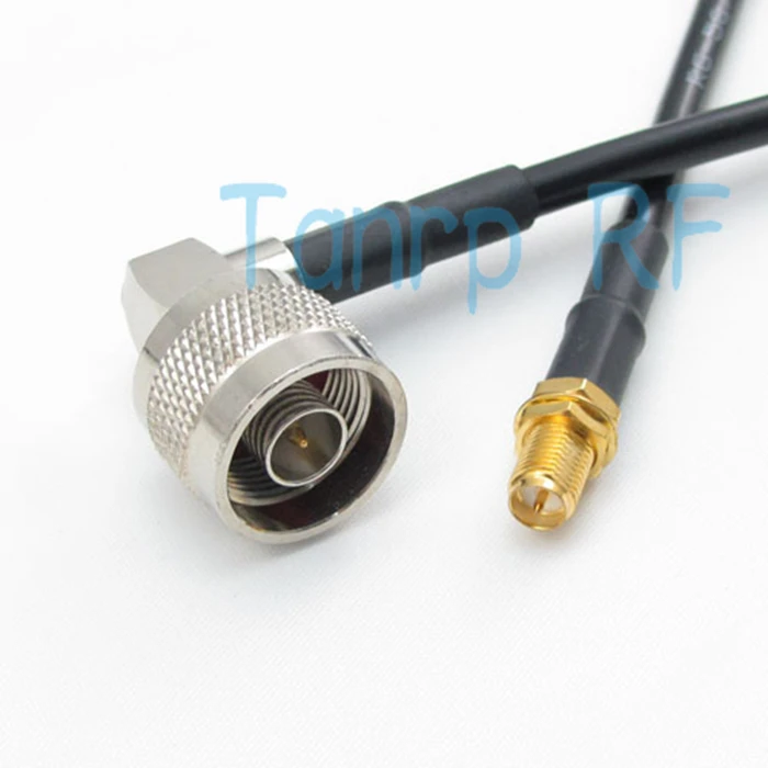 Freeshipping!  3FEET 100CM N male plug right angle  to RP-SMA female jack  RG58 RF Pigtail coaxial  jumper cable wholesale