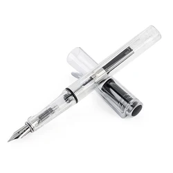 Creative Student Transparent Plastic Fountain Pen 6 Colors 0.5mm Ink Pens for School Office Business Writing Stationery