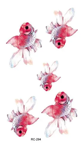 Rocooart RC-294 Goldfish Design Waterproof Temporary Tattoo Stickers DIY Fake Tattoo Taty Tatouage Temporaire For Women Men Lady