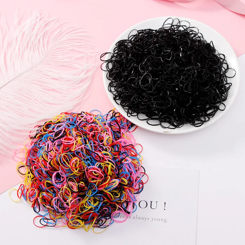 500/1000PCS/Set Girls Disposable TPU Rubber Bands Ponytail Holder Elastic Hair Bands Kids Scrunchie Fashion Hair Accessories