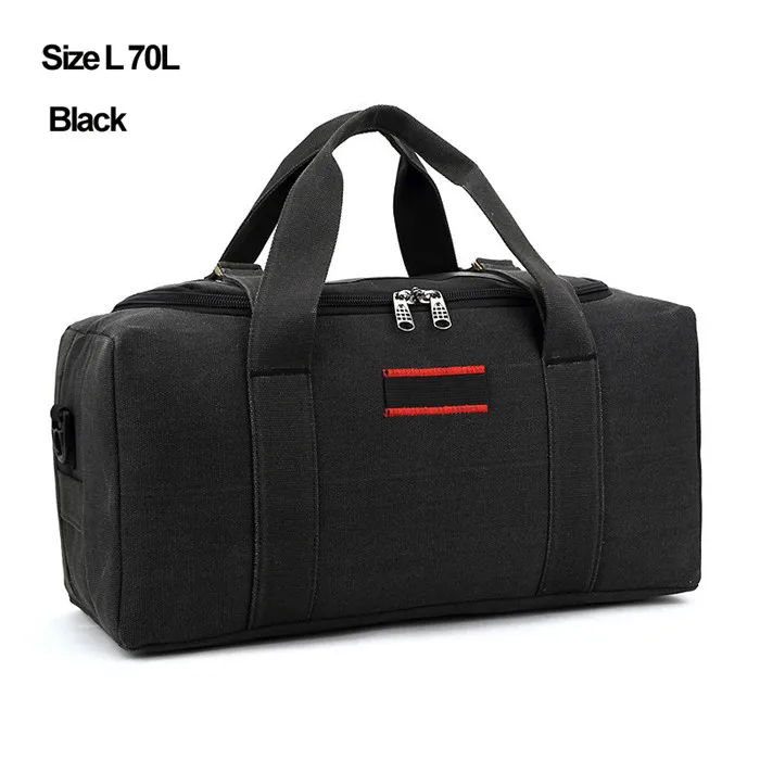 Men 70L or 40L large capacity canvas bag classic luggage bag thickening sturdy handbag black brown Army green 3 colors