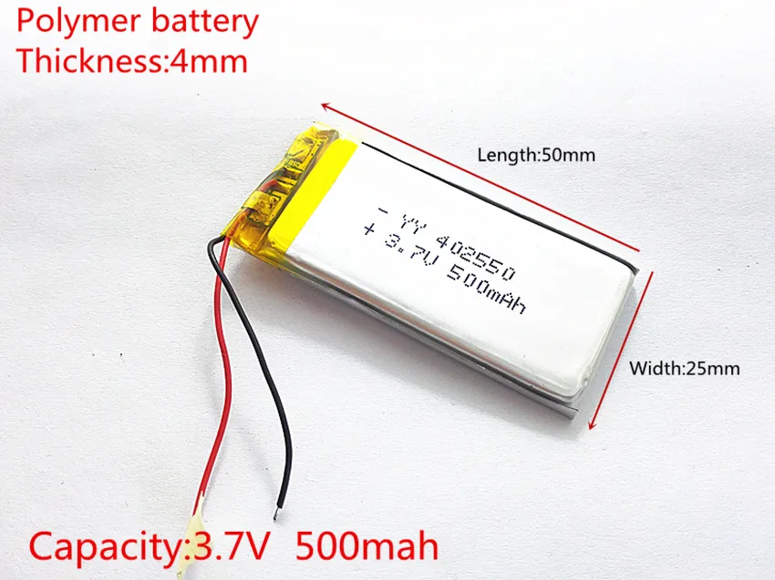 3.7 V 500 mAh 402550 bateria litowo polimerowa bateria li-po akumulator litowo jonowy akumulator baterie do Mp3 MP4 MP5