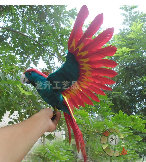 new simulation flying parrot toy polyethylene & furs green and red parrot model gift about 70x40cm 1941