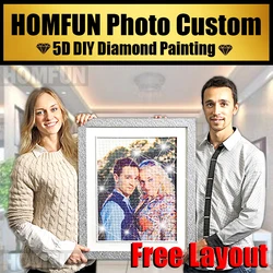 HOMFUN Private photo custom Diy diamond painting Make Your own picture Full drill Diamond Rhinestone diamond embroidery Gift