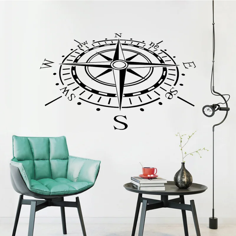 

COMPASS Vinyl Decal Sticker Car Boat Window Wall Nautical Sailing Anchor Ship 3D Wall Stickers Home Decor Living Room Art C-10