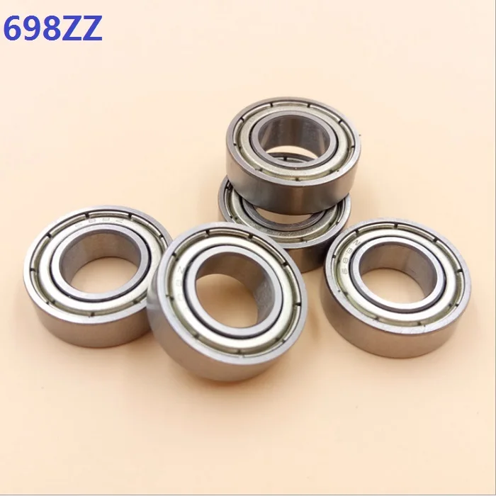 

100pcs/lot 698ZZ 698Z 698 ZZ Z 8*19*6mm shielded deep groove ball bearings Miniature Mini bearing 8x19x6 mm