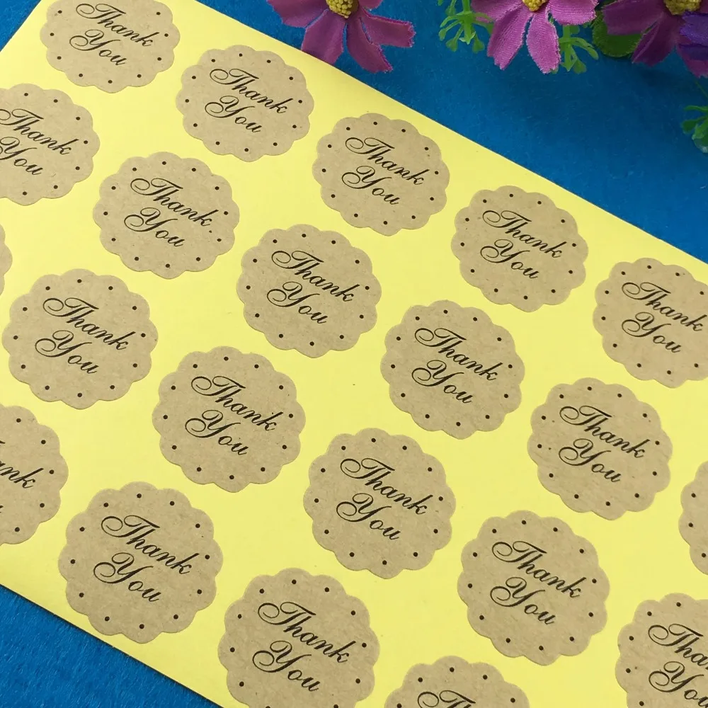 300PCS/Lot 3cm lace kraft printing