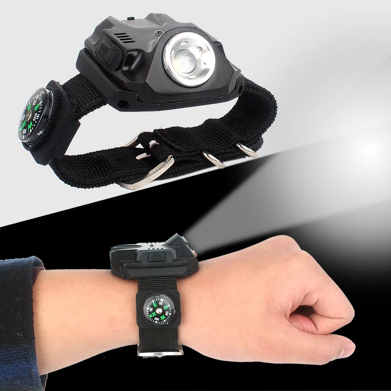 Outdoor camping bright LED wrist lamp flashlight Night fishing night run bike ride  multifunctional watch