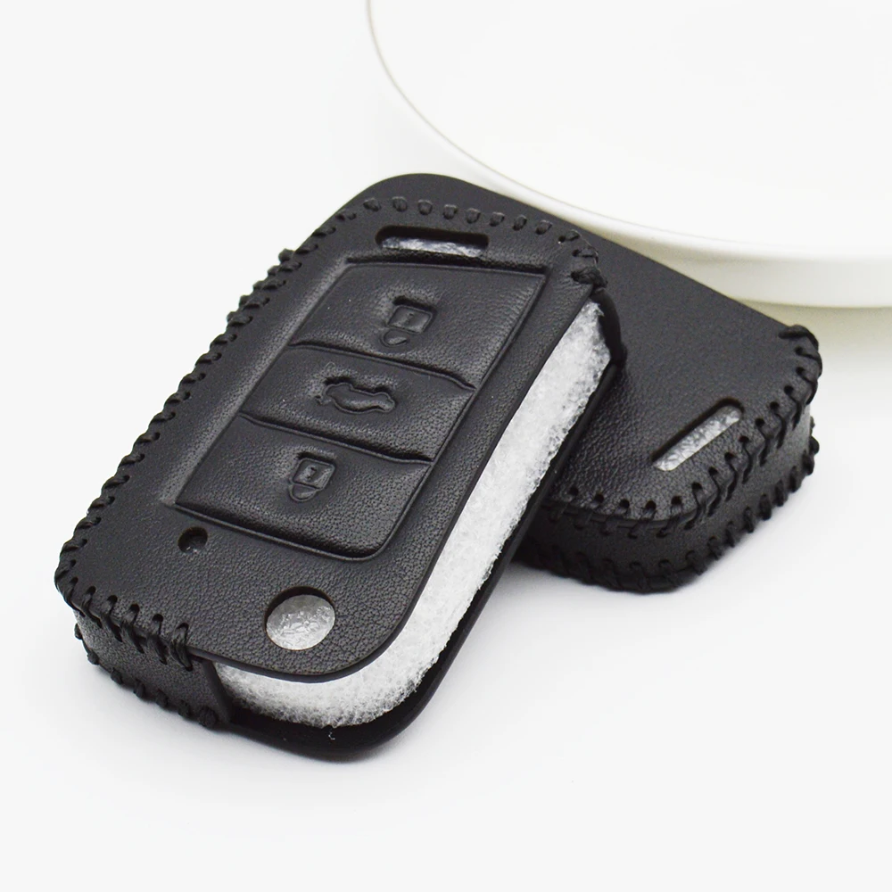 Genuine Leather Car Key Case Cover For Skoda Octavia 2 A5 1 3 A7 RS Rapid Yeti Fabia Superb Kodiaq Karoq Key Shell Accessories