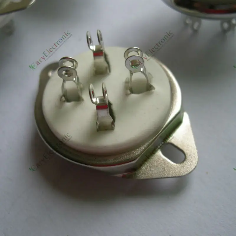 

Wholesale and retail 8pcs New 4pin Ceramic vacuum tube socket top mount valve For 300B 2A3 audio amps free shipping