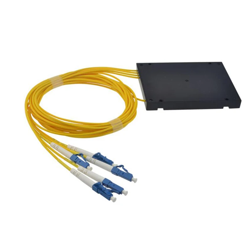 FTTH ABS Box LC UPC 1x4 Волоконно-Оптический Сплиттер PLC с коннектором LC UPC плоский волоконно-оптический сплиттер типа волновой направляющий