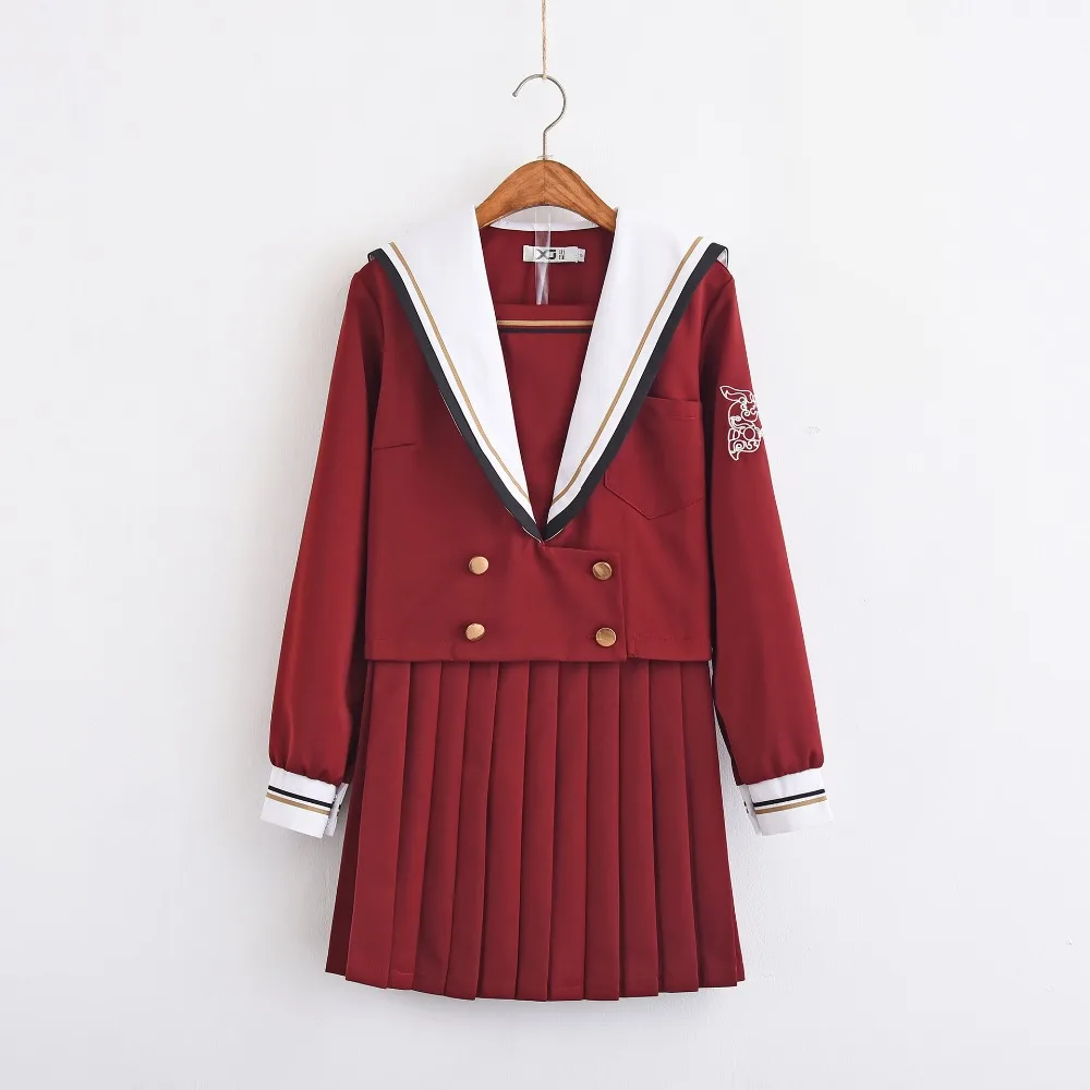 Schwarz heiße Schulmädchen Uniformen dunkle Teufel Stickerei jk setzt japanische Schuluniform Cosplay Student Collage Seemann Anzug weiblich