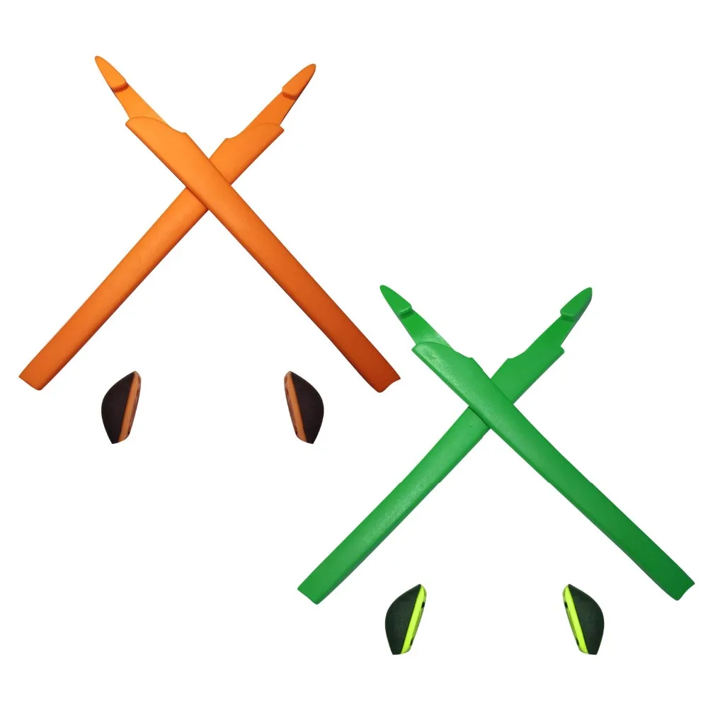 

HKUCO Orange/Green Replacement Silicone Leg Set For Crosslink Sunglasses Earsocks Rubber Kit