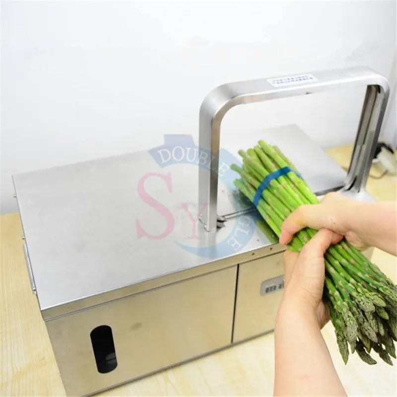 Wholesale price supermarket use small size automatic binding incense/vegetable/cards tape strapping machine