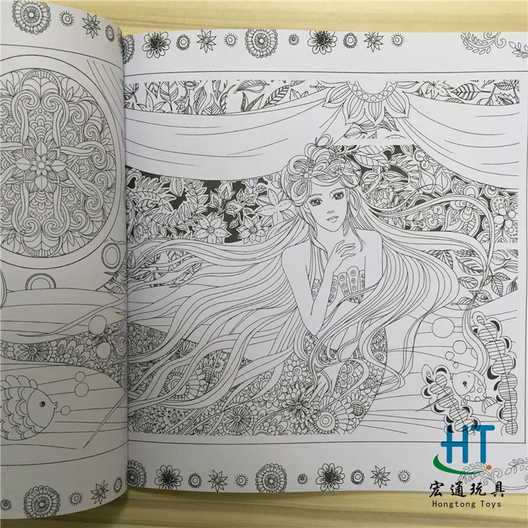24 Pages Fairy Tale Magical Dreams Coloring Book For Children Adult Relieve Stress Kill Time Graffiti Painting Drawing Art Book