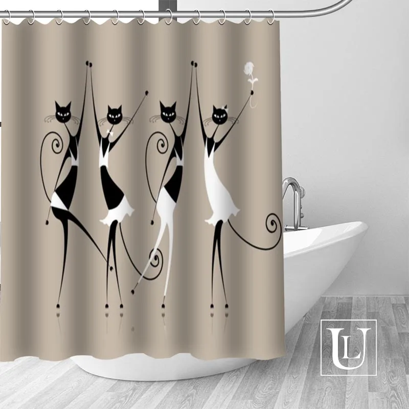 Abstract Animal Cat Shower Curtains Custom Bathroom Curtain Waterproof Bathroom Fabric Polyester Shower Curtain High Quality