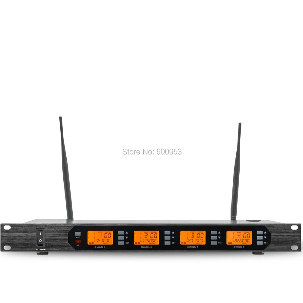 High-Class D400 UHF 4x100 Channel Digital Wireless Microphone System 4 Table Meeting Mic Unit