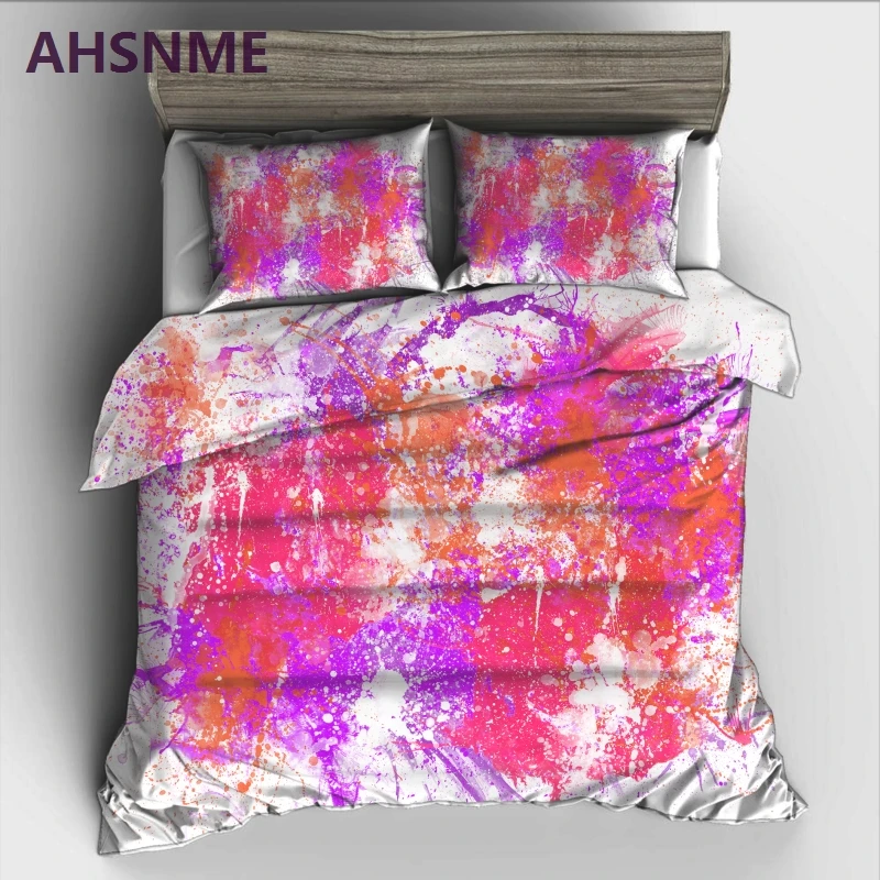 

AHSNME Brilliant Color Art Bedding Set High-definition Print Quilt Cover for RU AU EU King Double Size Market jogo de cama