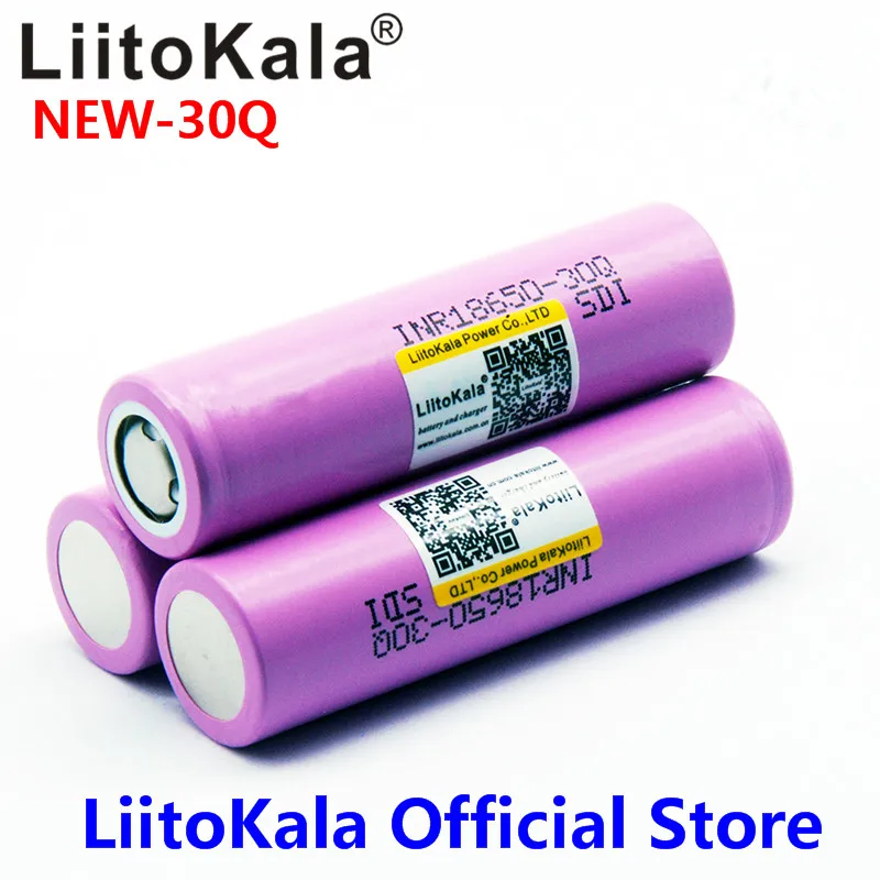 New LiitoKala 100% original  INR 18650 battery 3.7V 3000mAh INR18650 30Q li-ion Rechargeable Batteries