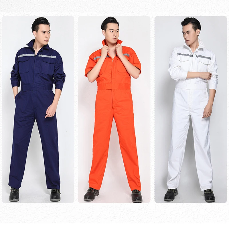 

Men Work Overalls Working Uniforms 100%cotton Welding Mechanic Reflective Clothes Siamese Elastic Waist Overalls Coverall Overol