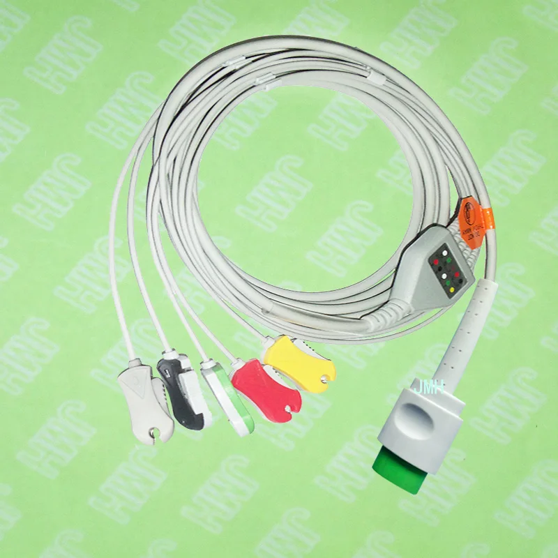 

Compatible with 17pin Spacelab 90496,90369 and 90367 ECG Machine the one-piece 5 lead cable and clip leadwire,IEC or AHA.