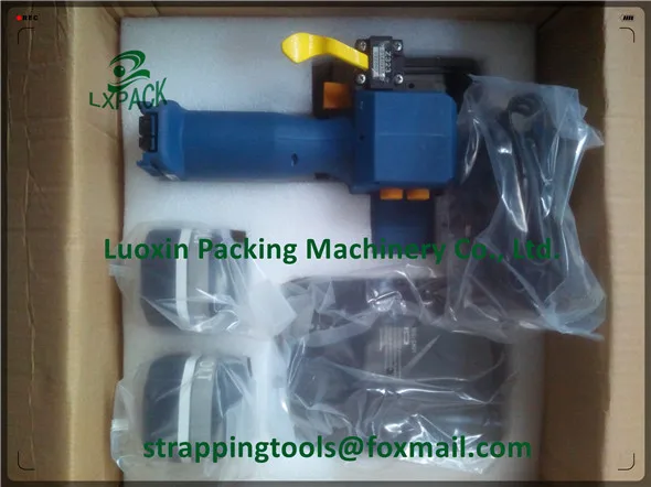 

battery-driven strapping hand tool with display for pre-selection battery strapping machine strapping tool PP PET plastic straps