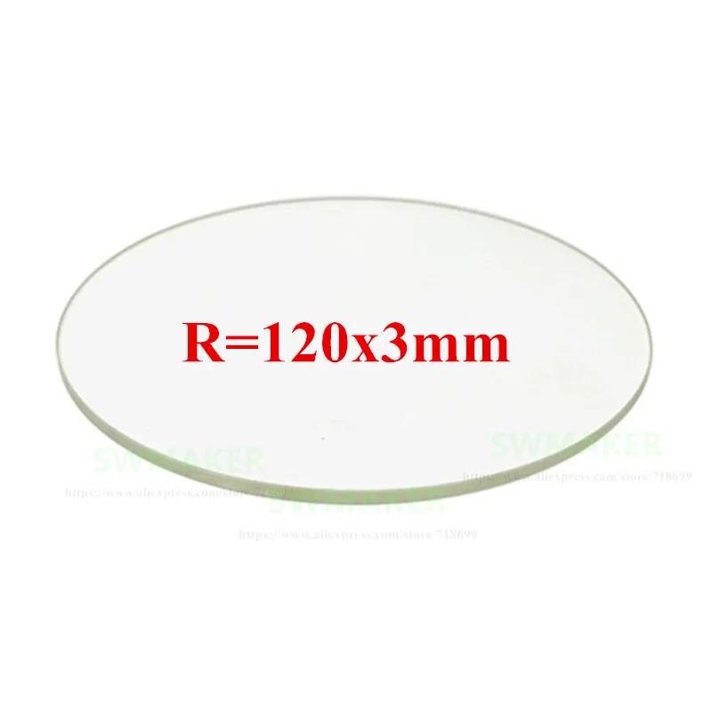 Round 120x3mm Borosilicate Glass Build Plate Heatbed for Monoprice MP Mini Delta 3D printer Build Surface Hot Bed