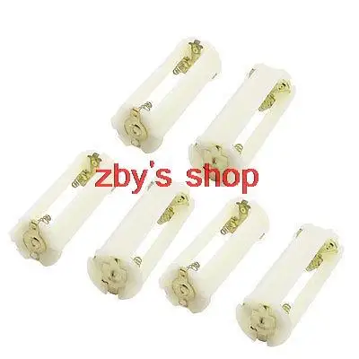 6Pcs Beige Plastic AAA*3 to D Size Cell Battery Adapter Holder Case