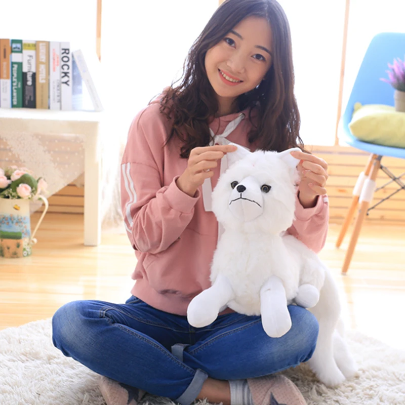 1PCS Simulation White Nine-Tailed Fox Plush Toy Stuffed Fox Animal High Quality Gumiho Birthday Gift Toy Home Decor Kids Toy