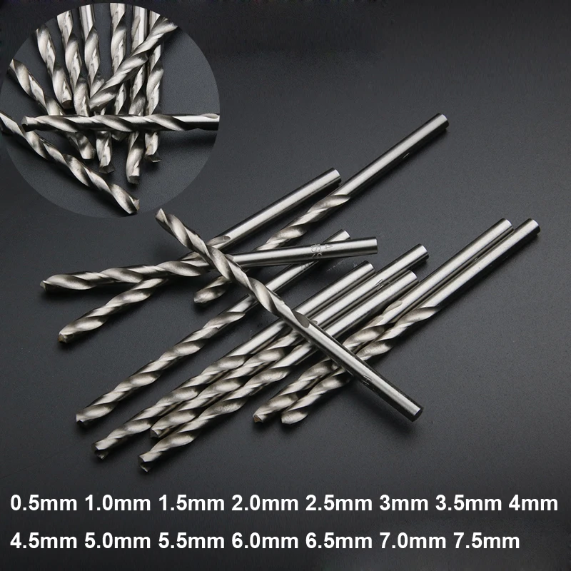 

10PC Twist Drill Bit HSS CobaltiferousSet Straight Shank Stainless Steel Wood Drill Woodworking Tools 0.5mm-7.5mm