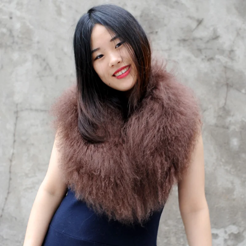 

CX-A-52P Women Detachable Mongolian Lamb Fur Collar