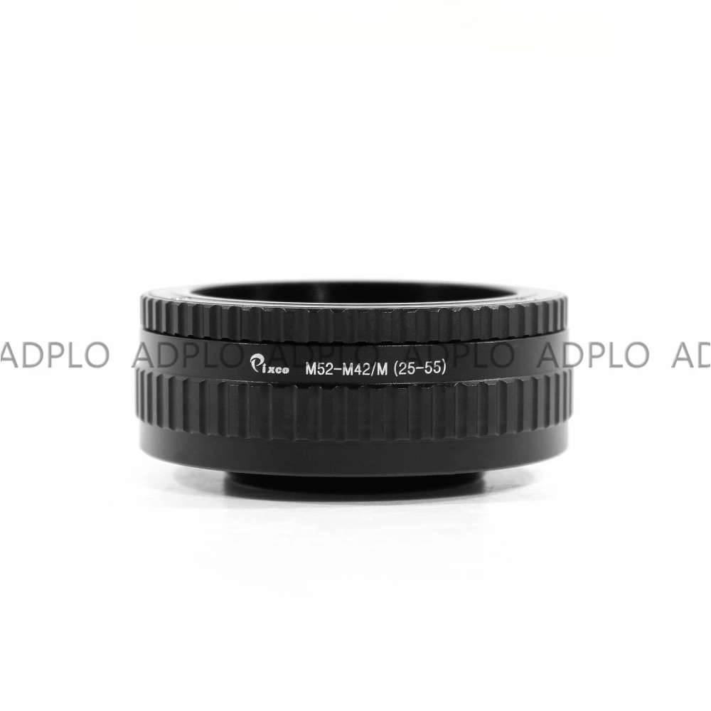 ADPLO 25-55mm Macro Extension Tube M52-M42 /M52 Lens to M42 Camera Adjustable Focusing Helicoid Ring Adapter