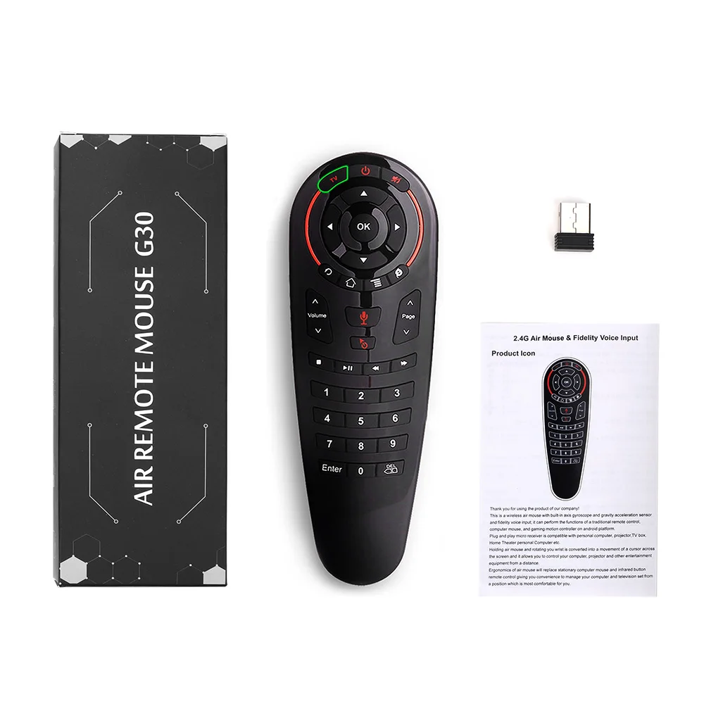 VONTAR G30S Suara Remote Control Air Mouse Wireless Mini Keyboard dengan IR Belajar untuk Android TV Box PC
