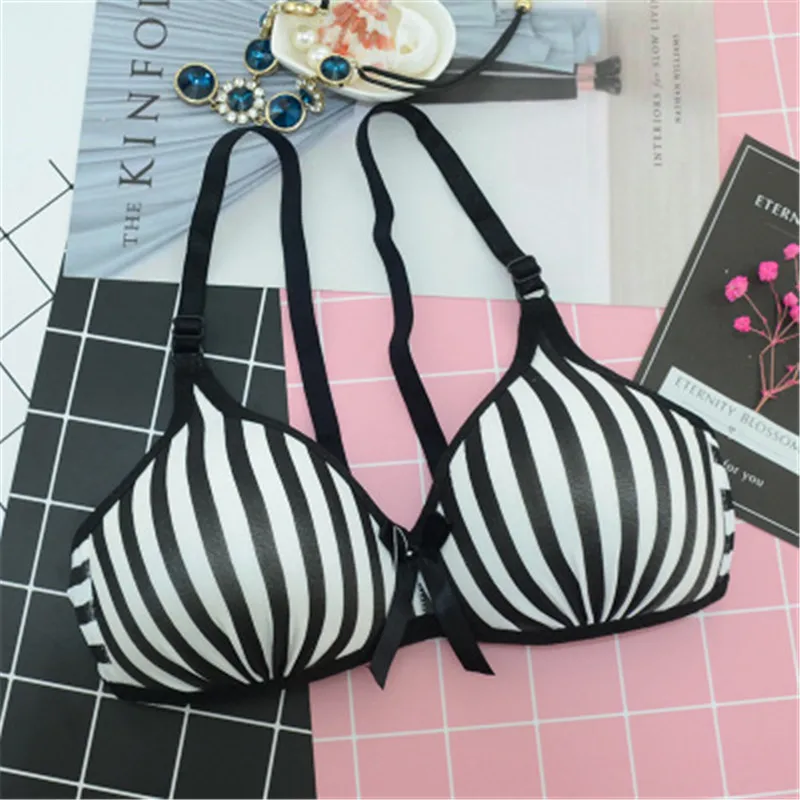 New Summer Girl Training Bras Striped Kids Girl Bra Teenage Underwear Thin Cup Top Youth Small Breast Bra For Children