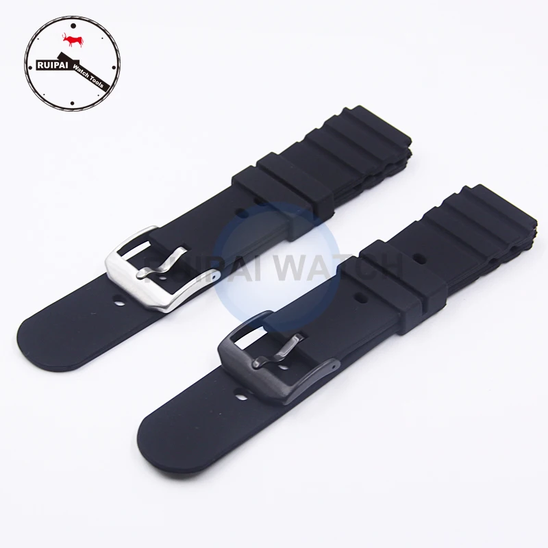 High End Black Silicone Watch Strap Accessories for Luminox military watches 3901 3001 3000,Rubber Watch Strap