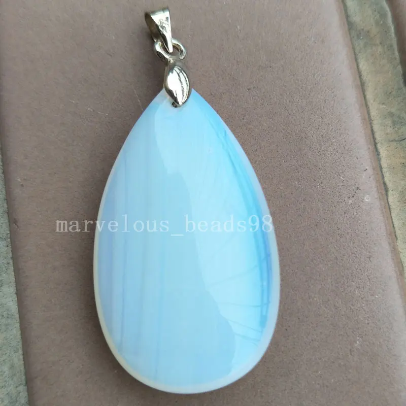 Carnelian Opal Goldstone Blue Sand Labradorite Tiger\'s Eye Crystal Water Drop Women Men Pendant Bead PC5403