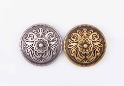 20X 20*20mm Antique Brass/Silver Western Cowboy Flower Conchos Button For Saddles Headstall Bridle Leathercraft Decor