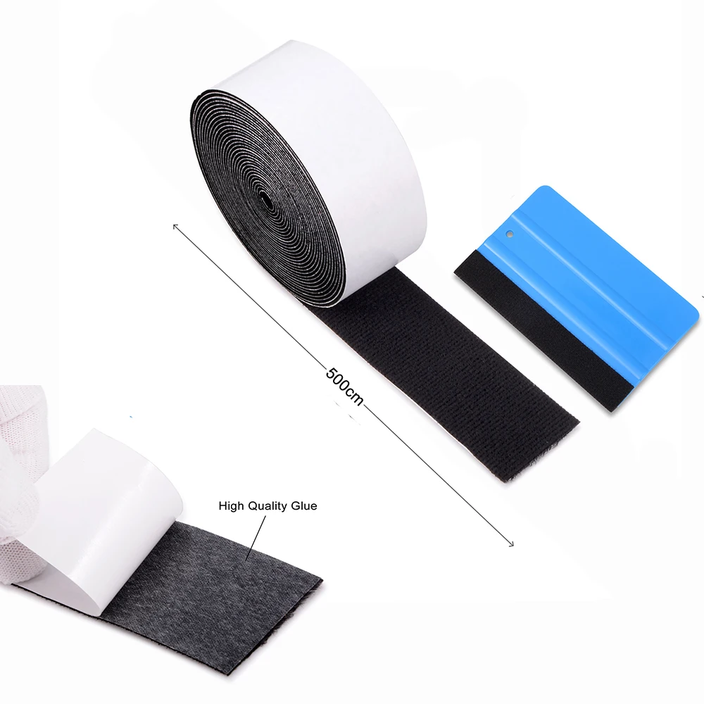 EHDIS 500cm Vinyl Car Film Wrap Fabric Felt for All Card Squeegee Window Tint Scraper No Scratch Replacement Felt Cloth Edge