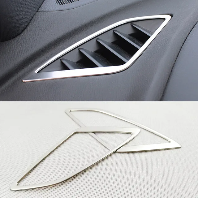 

For Mazda 3 Axela M3 2014-2017 Stainless steel Front Dashboard Upper Air Vent Outlet Cover Trim Garnish Bezel Frame Car Styling