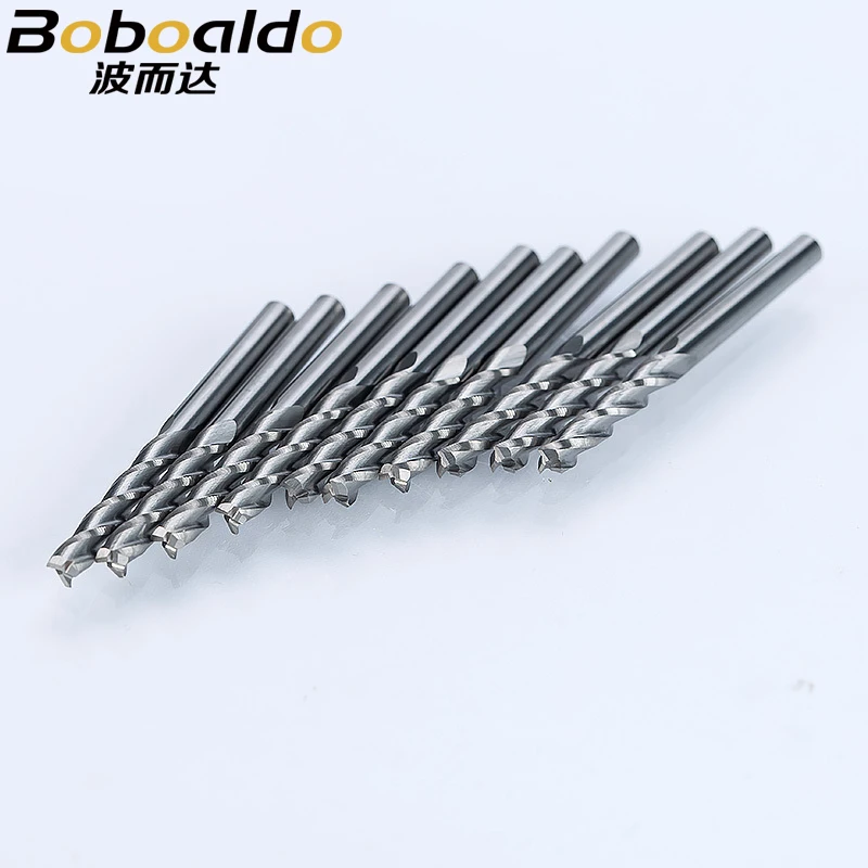 5 Cái/bộ 3.175Mm 3 Sáo Xoắn Ốc Cắt Router Bit Cho Gỗ CNC Cấp Cối Xay Carbide Xay Cắt Tugster Thép Không Gỉ dao Cắt