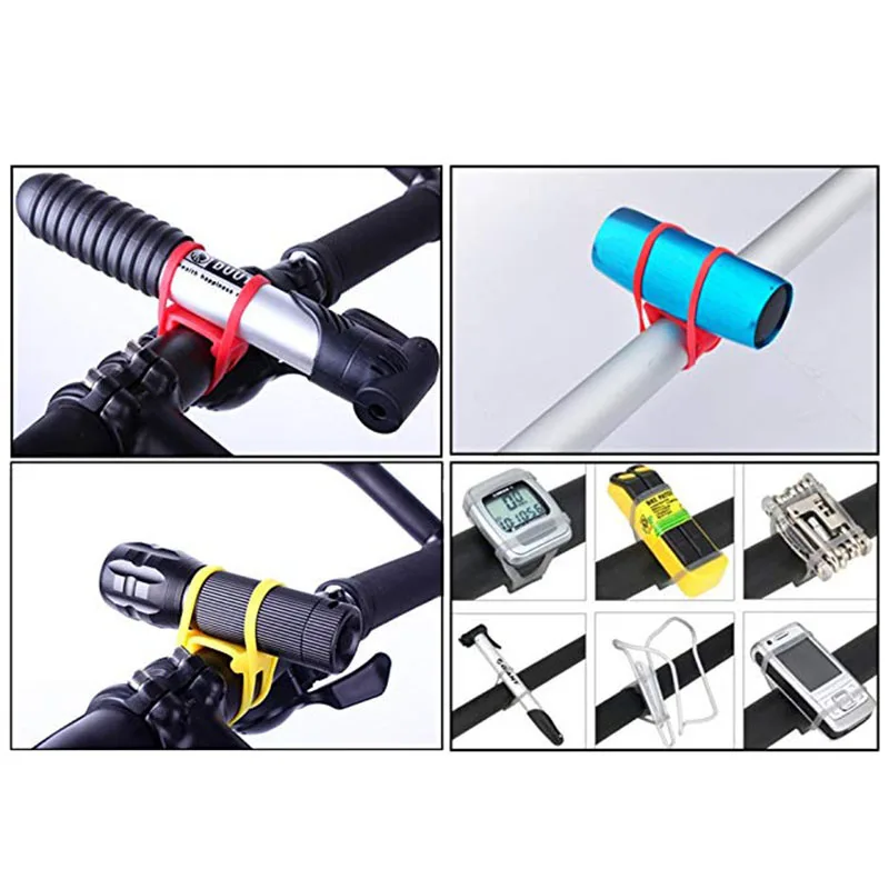 MTB Cycling Bike Bicycle Silicone Band Flash Light Flashlight Phone Strap Tie Ribbon Mount Holder