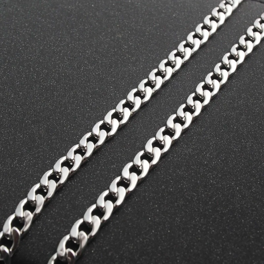 المجوهرات بالجملة-- 50/60/70/80 سم 5-7 ملم التيتانيوم الصلب الأبيض سلسلة طويلة القلائد للرجال مجوهرات الأزياء لا تتلاشى
