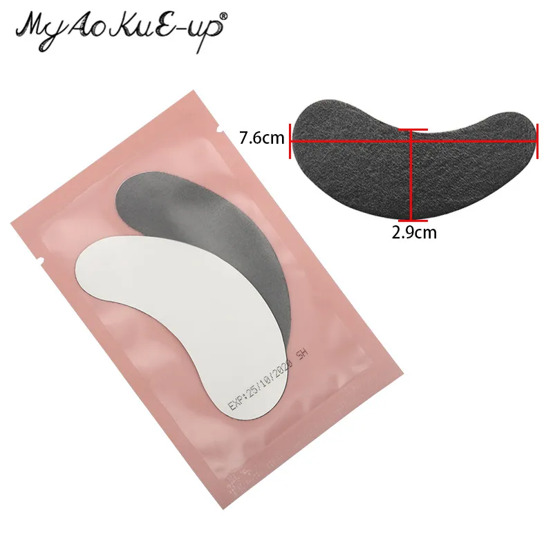 Schwarze Film-Augen-Gel-Patches für Wimpernverlängerungswerkzeuge, Perle, 50 Paar Augenspitzen, Aufkleber, Wraps, Make-up-Werkzeug unter den Augenpads – Detail 4
