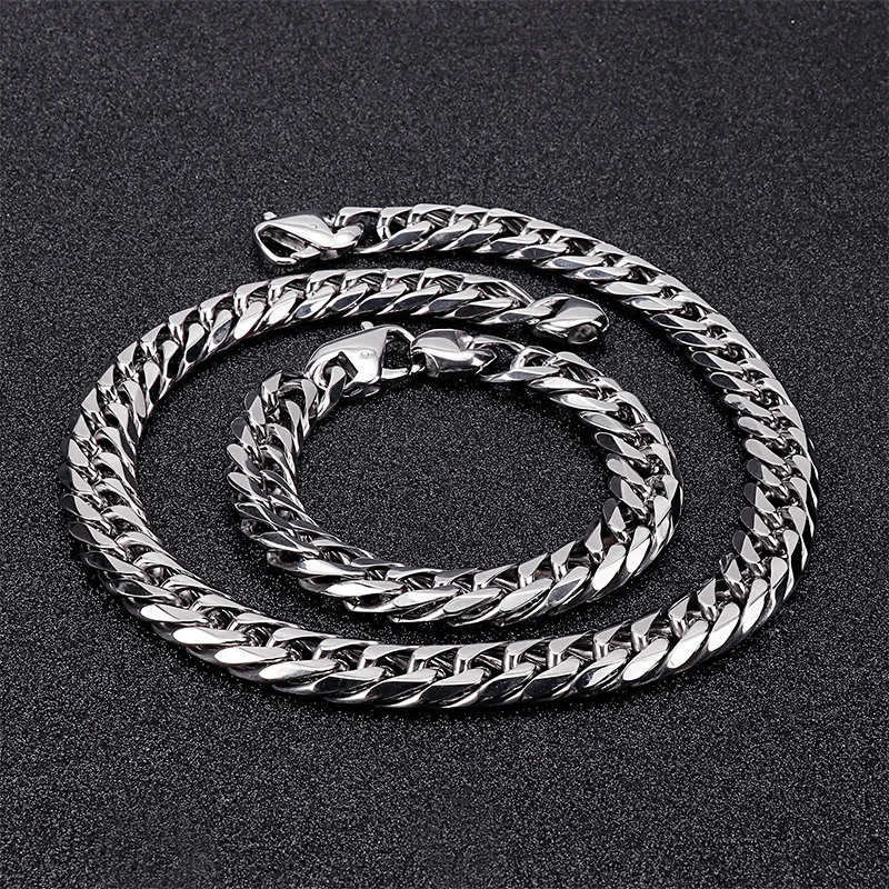 Chunky Huge 15mm Cool Mens Fashion jewelry stainless steel Polished curb link chain necklace Lenght 8.5''-40''