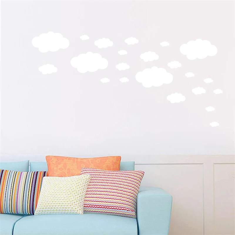 Set of 22 x CLOUDS cloud decal sticker vinyl wall art nursery kids child room 20 Color Choose