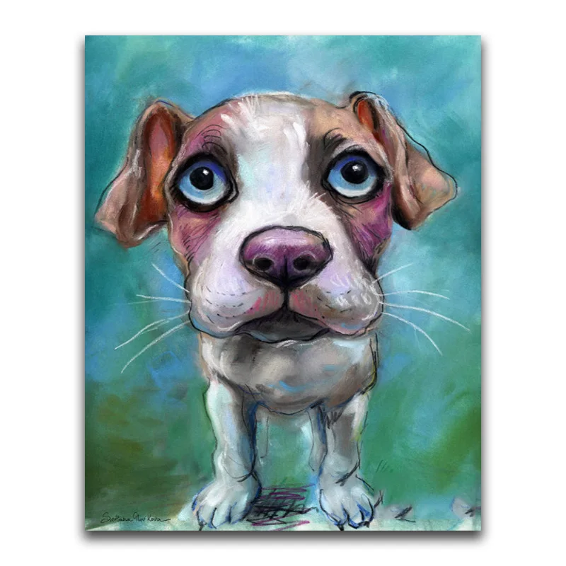 

5D DIY Diamond painting Full square drill Cross stitch Big eye dog Diamond Embroidery mosaic wall art picture home decor WG1156