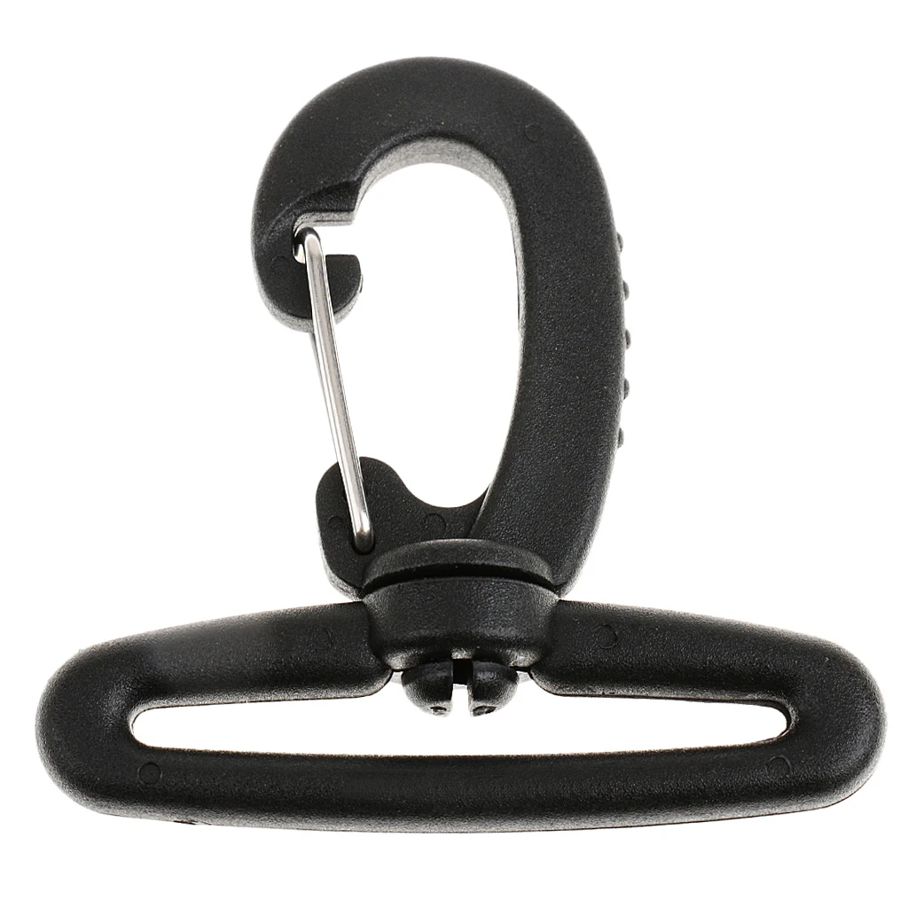 Nylon Swivel Snap Hook Clip Backpack Webbing Buckle Black 50MM