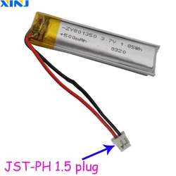 XINJ 3.7V 500 mAh Polymer Li Lithium Battery 801350 JST 2pin 1.5mm Connector For Bluetooth Speaker Driving Recorder Pen Sat Nav