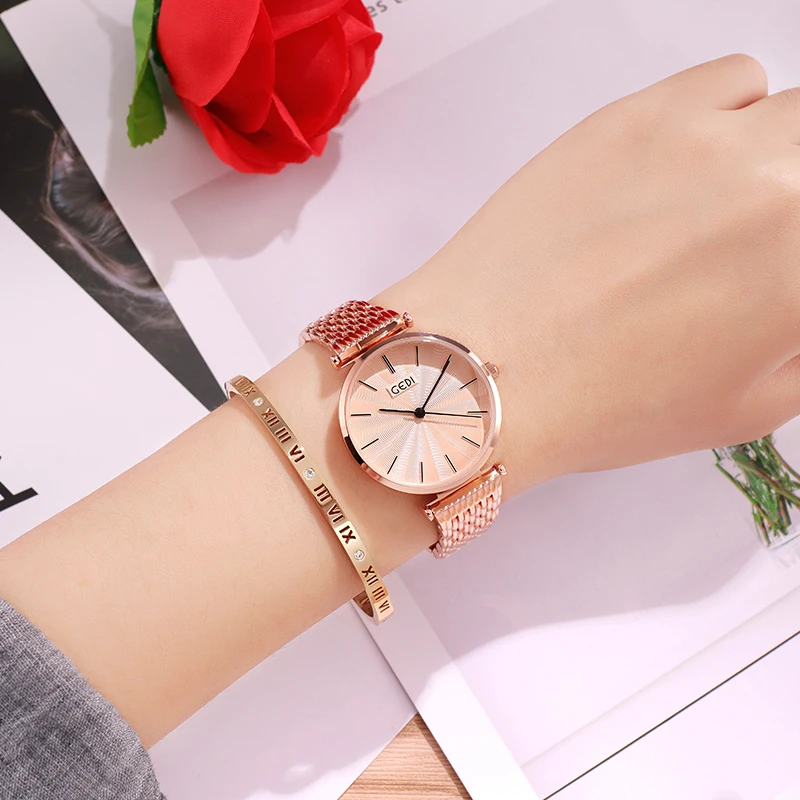 GEDI Orologi Al Quarzo Da Donna In Oro Signore Orologio di Moda Femminile Orologio Da Polso delle Donne di Affari Della Vigilanza Superiore di Marca di Lusso Vita Impermeabile