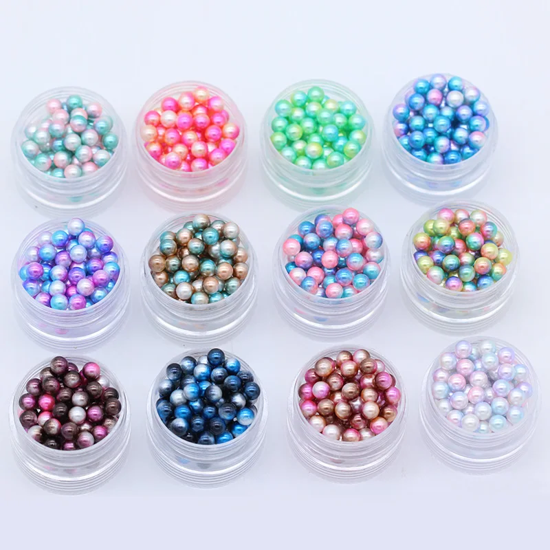 3-8mm Multicolor bez otworu imitacje pereł okrągłe luźne koraliki odzieży Handmade DIY akcesoria do tworzenia biżuterii